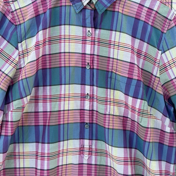 J.Crew Women’s Plaid button down  Popover Shirt Long Sleeve Classic Fit Sz L - Picture 4 of 15